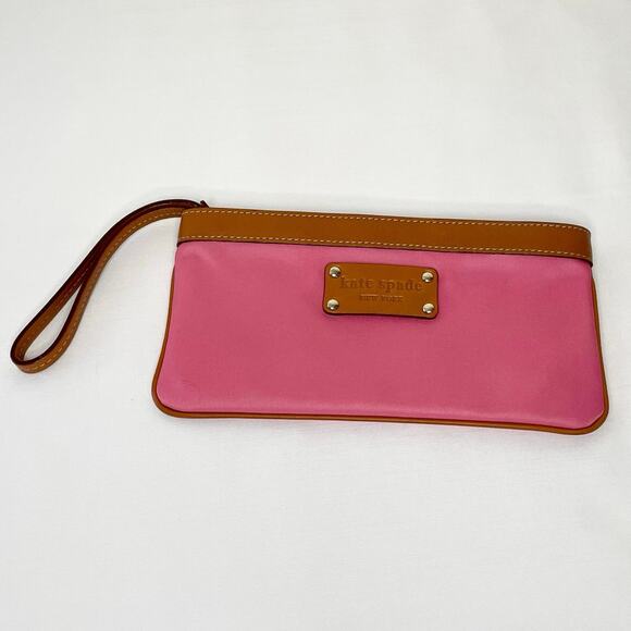 Vintage Kate Spade Nylon Wristlet with Leather Trim – Fuchsia Pink – EUC - Picture 1 of 10